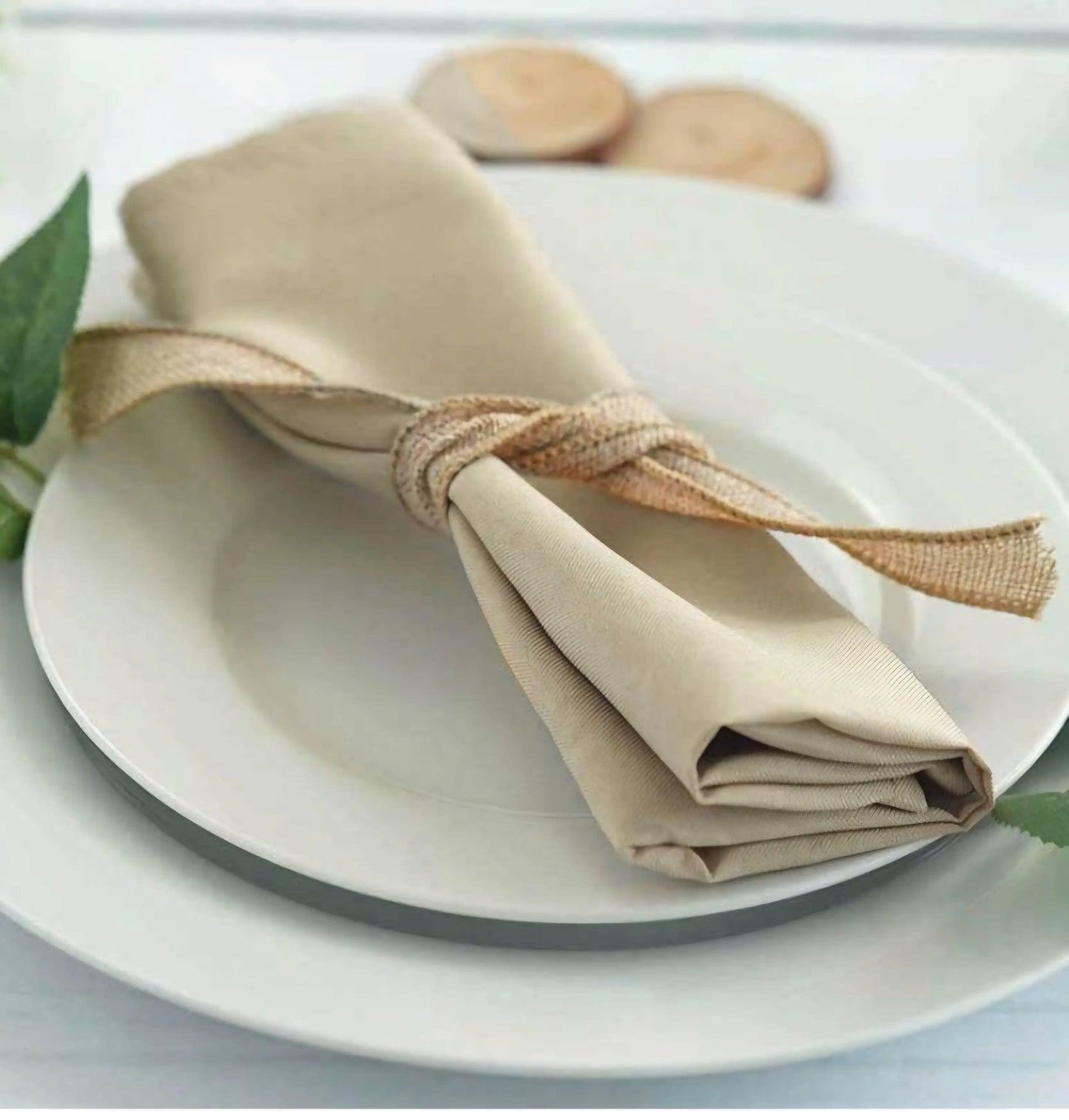 Serviette tissu beige 50x50 Sweet Table Mariage Mariage montbéliard