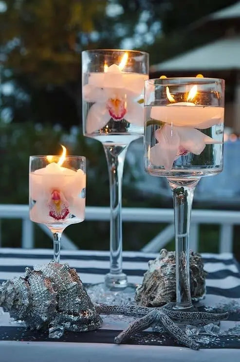 Lot de 3 Bougeoirs transparents pour bougie flottante Sweet Table Mariage Mariage montbéliard