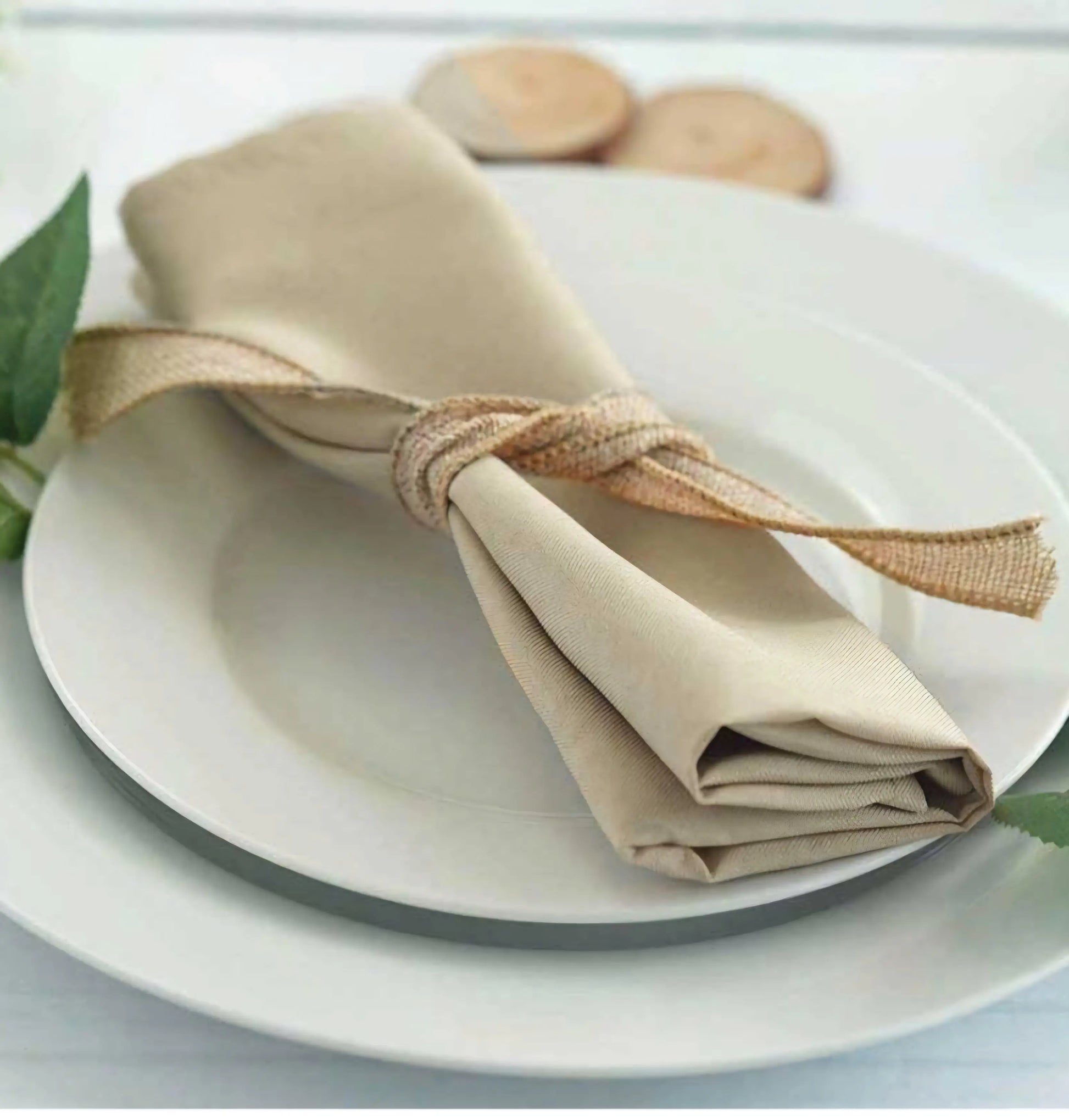 Serviette tissu beige 50x50 Sweet Table Mariage Mariage montbéliard
