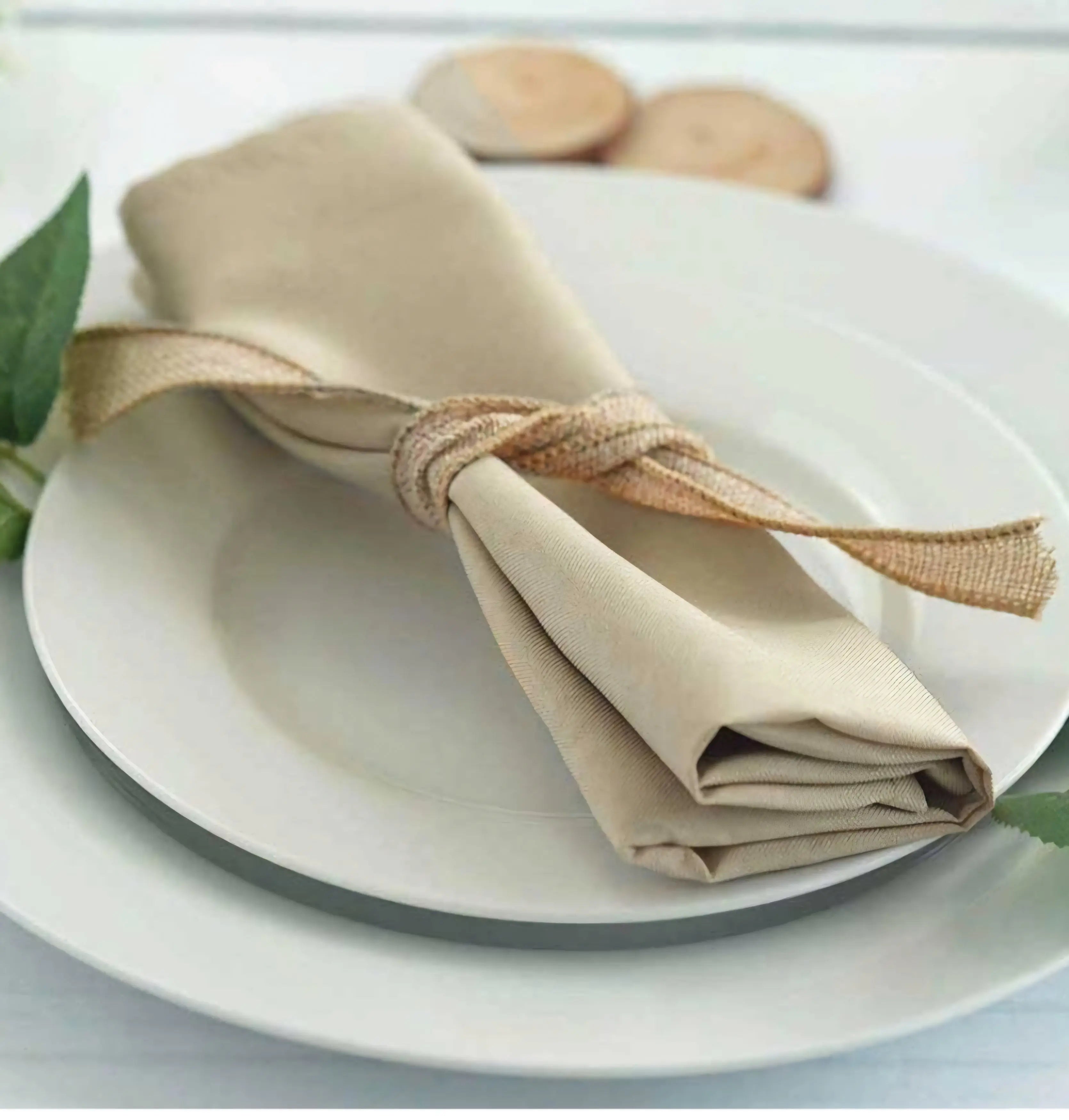 Serviette tissu beige 50x50 Sweet Table Mariage Mariage montbéliard