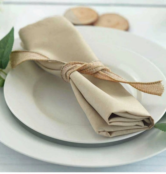 Serviette tissu beige 50x50 Sweet Table Mariage Mariage montbéliard