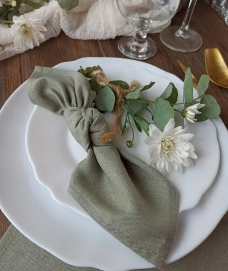 Serviette vert sauge Sweet Table Mariage Mariage montbéliard