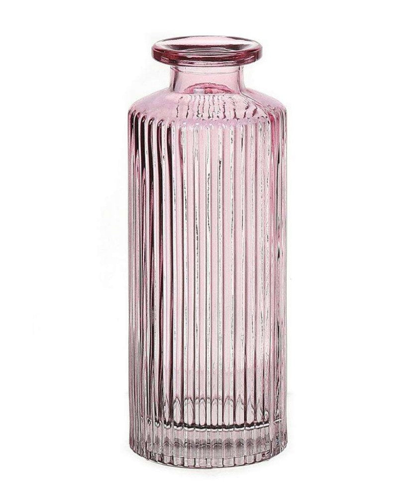 Vase bouteille verre rose