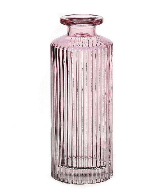 Vase bouteille verre rose